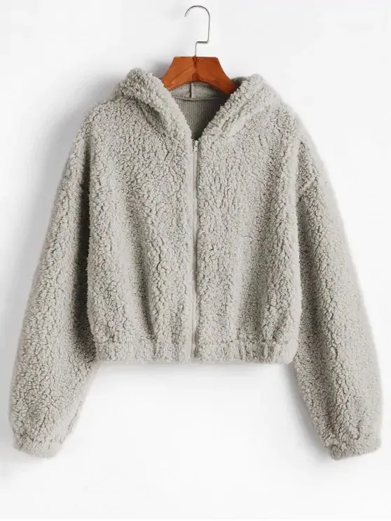 Short plush sweater Grey - Shop at LoveMi