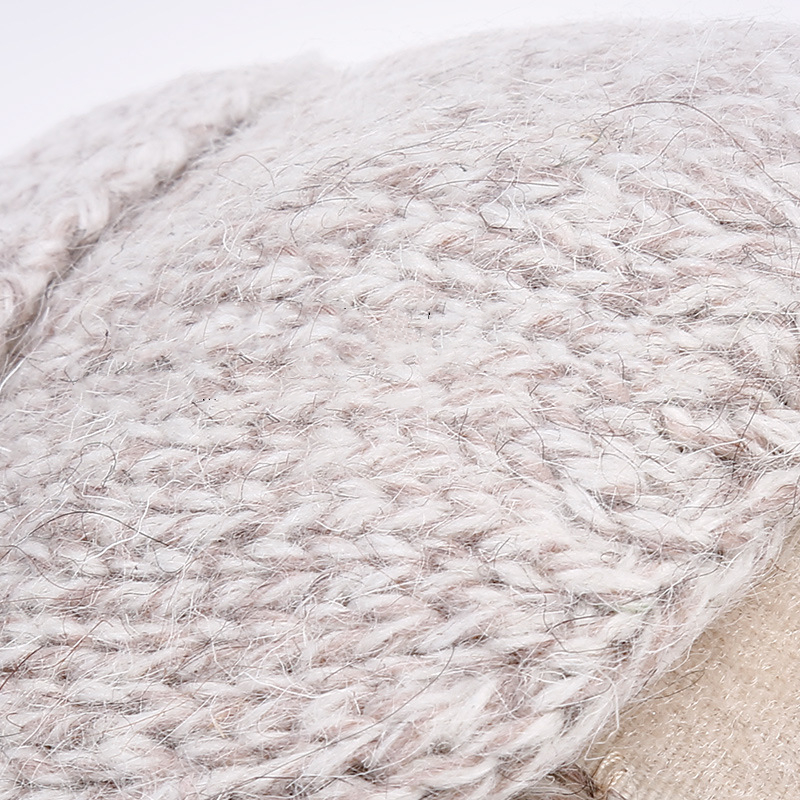 Wool and velvet thick leather warm outdoor gloves