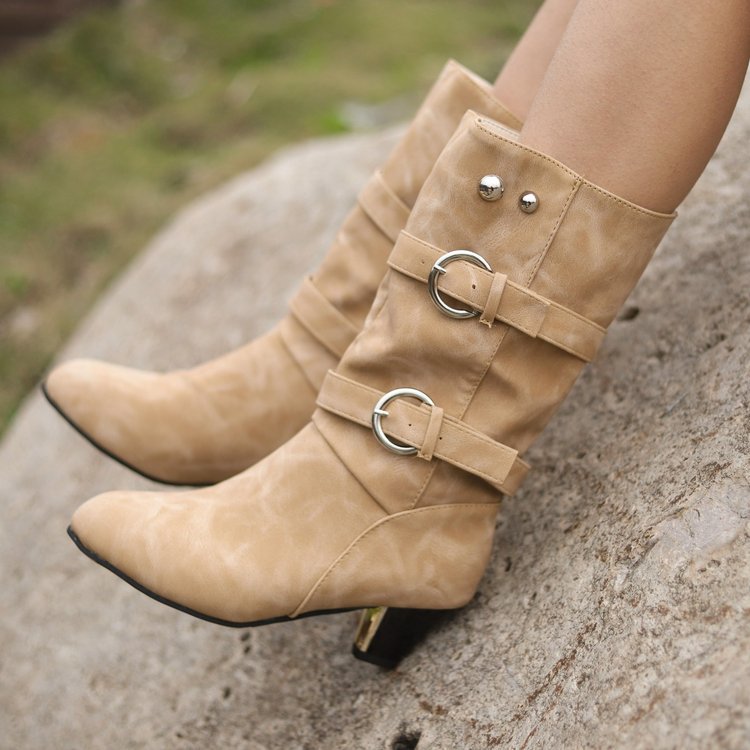 Thick heel mid-heel boots