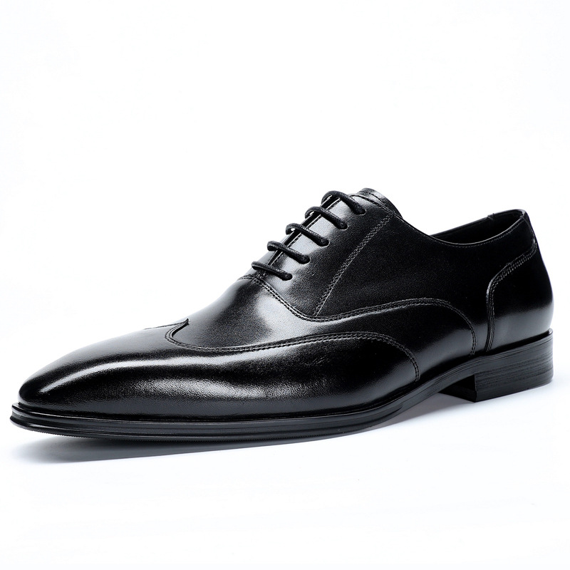 Small square toe Korean style Brock men's shoes