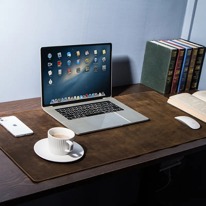Extra large non-slip desktop computer desk leather