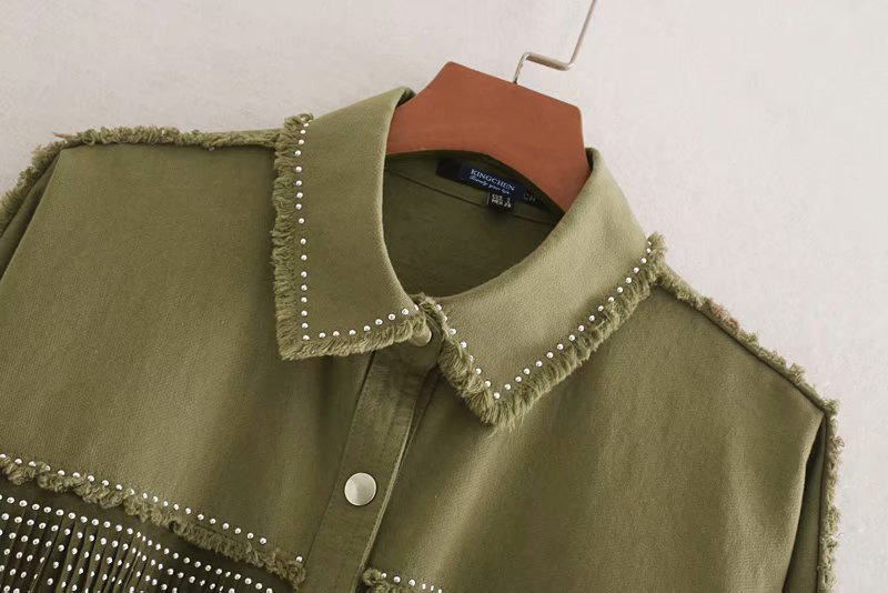 Jacket with long sleeves and tassels