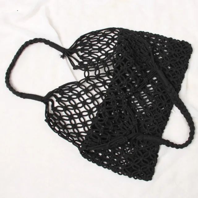 Summer hollow mesh woven bag Black - Shop at LoveMi