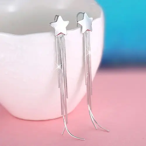 Star ornaments earrings no ear hole clip
