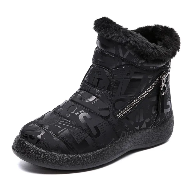 Plus size short barrel double zipper lady ankle boot Black - Shop at LoveMi