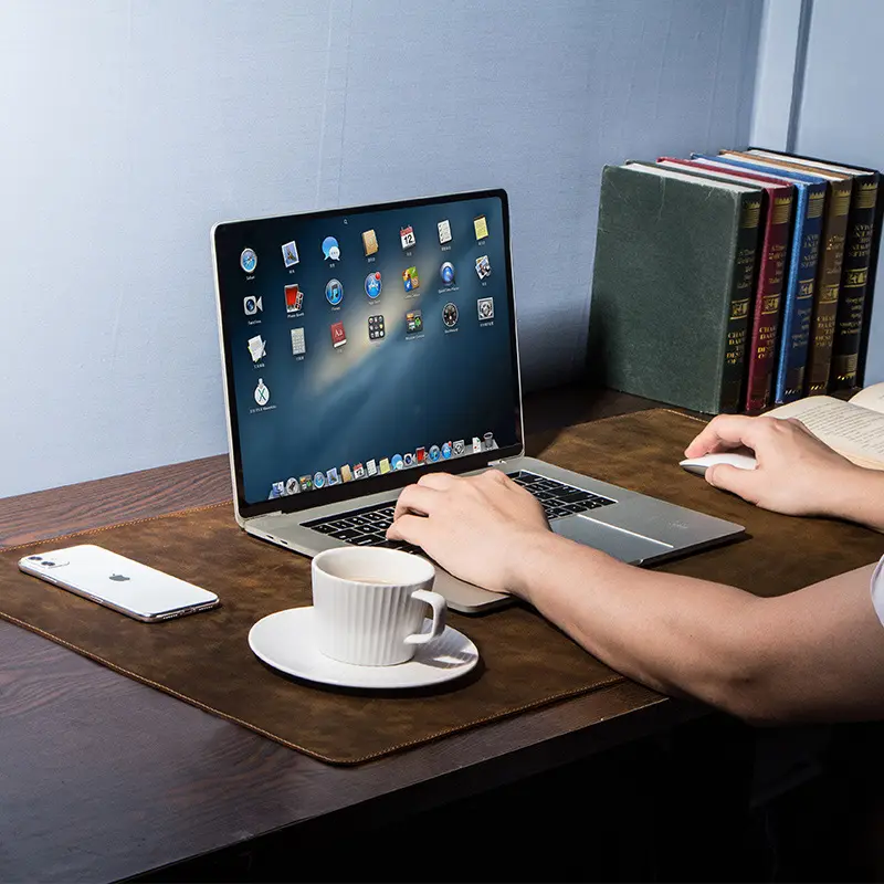 Extra large non-slip desktop computer desk leather