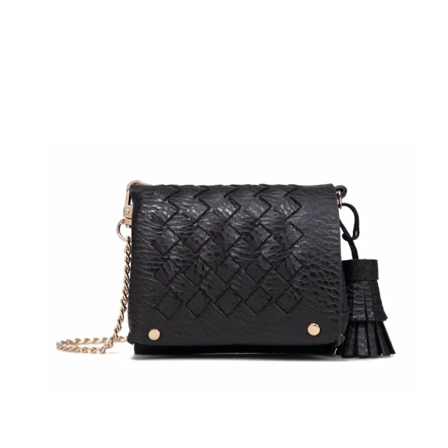 Korean woven mini coin purse Black - Shop at LoveMi