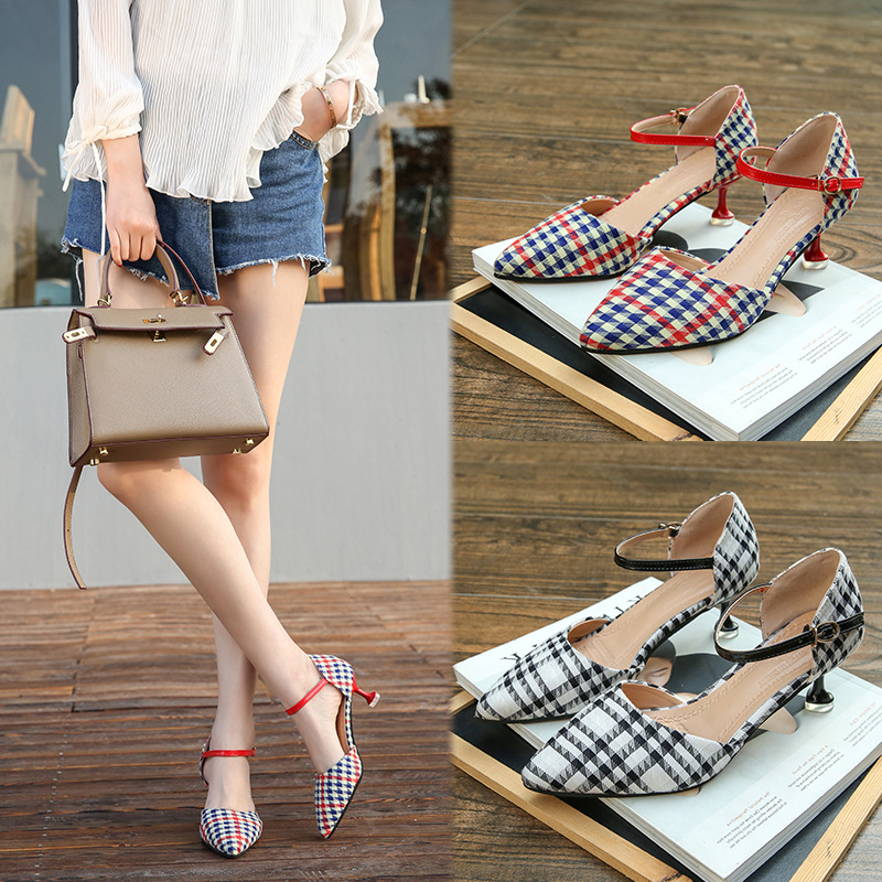 Pointed suede women's sandals