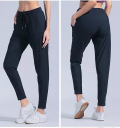 Sweatpants women's loose-fitting stretch pants with tied feet gym running pants - Sapphire - View 1