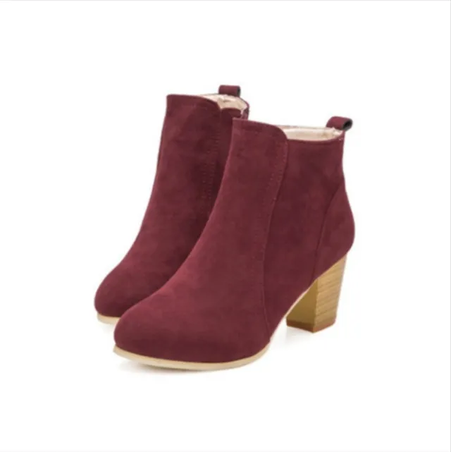 Women's high heel side zipper Martin boots Red - Shop at LoveMi