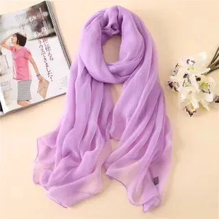 Long shawl beige scarf - Purple