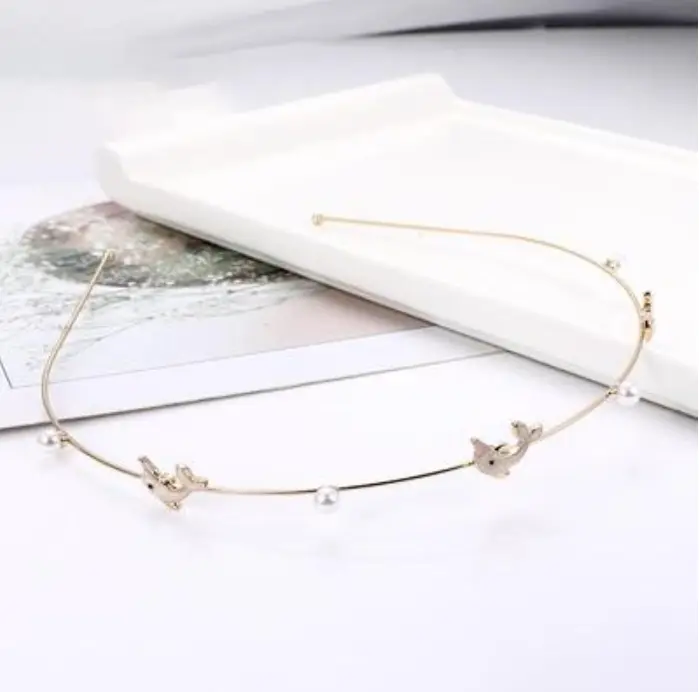 Starfish shell imitation pearl headband female sweet simple headdress net red press hairpin