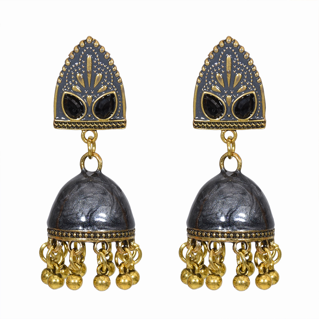 Fashion hollow peach heart earrings ethnic style