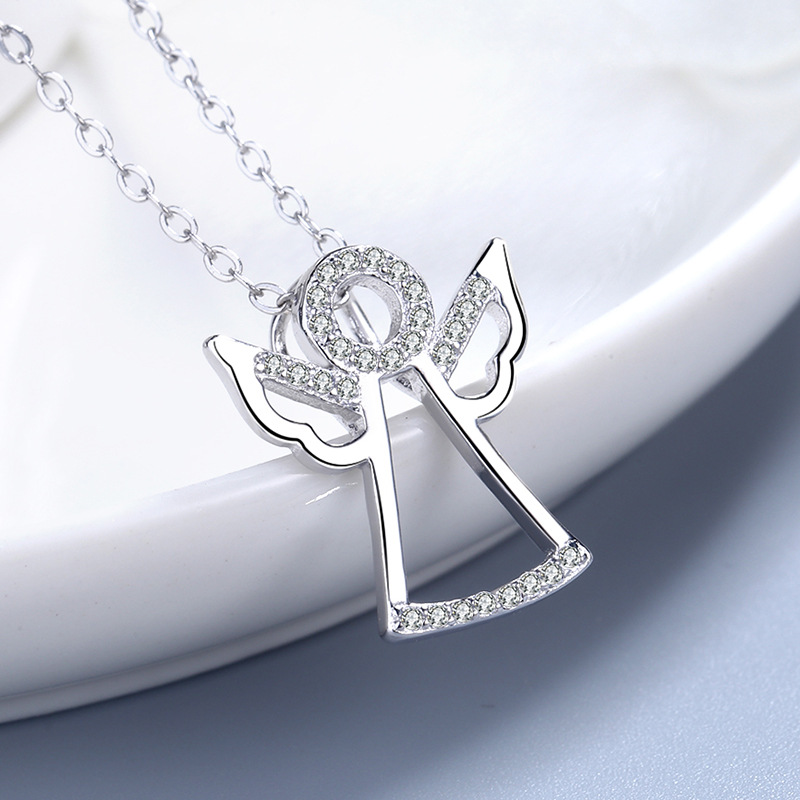 Sterling Silver Letter Angel Pendant