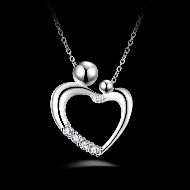 Fashion Heart Shaped Silver Plated Love Heart Pendant