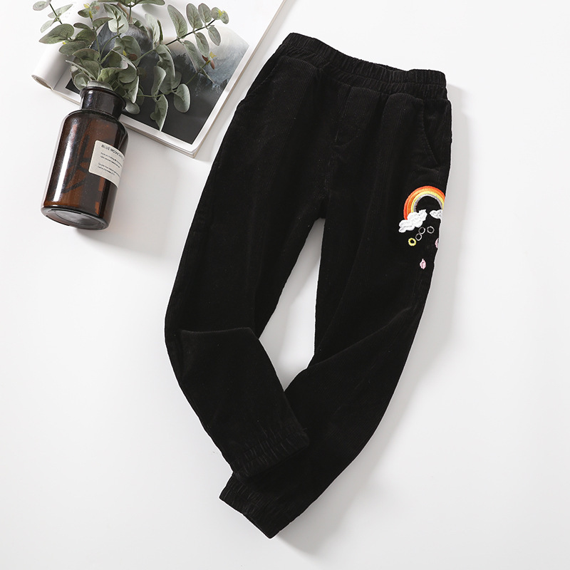 Casual spring and autumn big kids corduroy pants