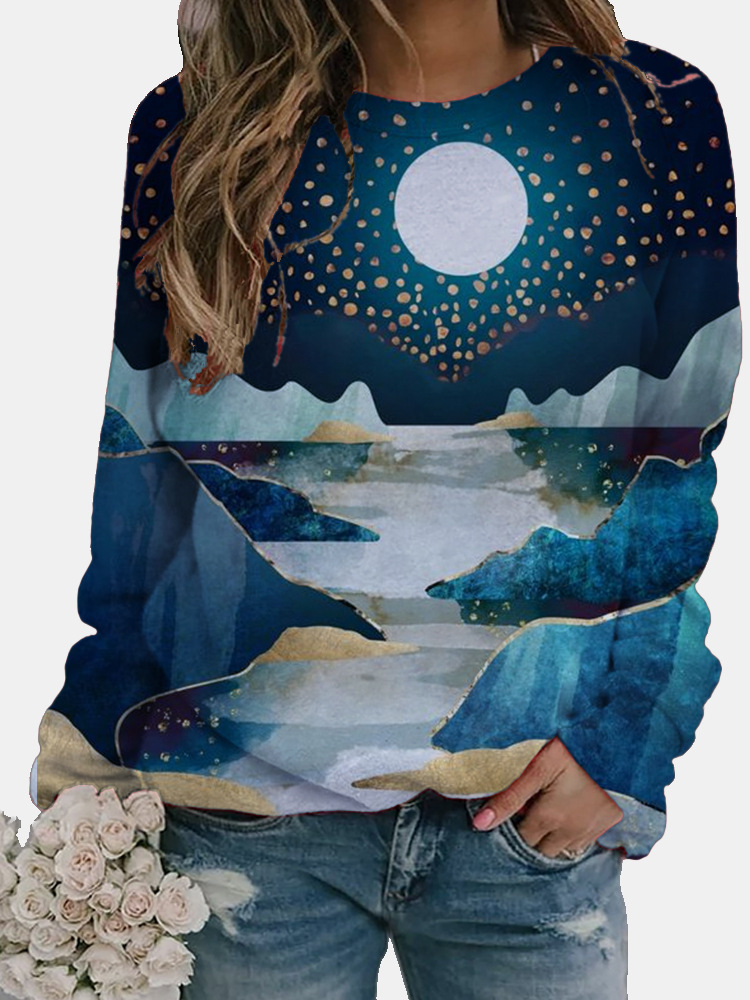 Landscape digital printing sweater