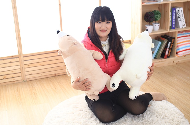 Polar bear sleeping plush toy doll