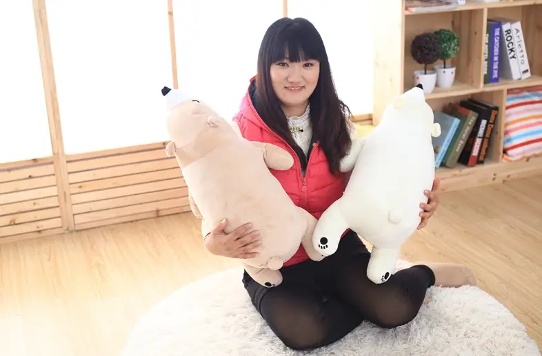 Polar bear sleeping plush toy doll