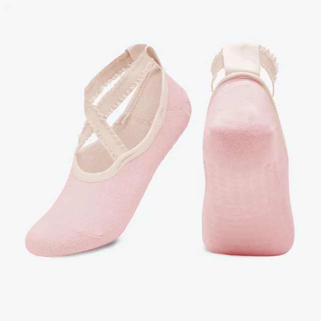 Non slip female silicone beginner fitness floor socks Pink - Shop at LoveMi