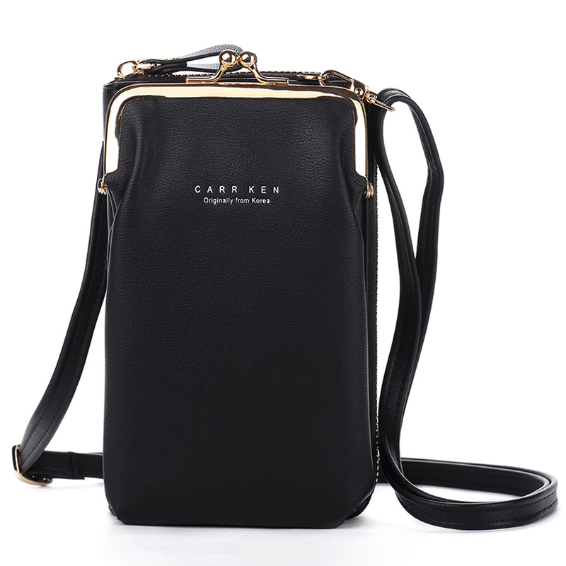 Monochrome soft surface zipper phone case Black - Shop at LoveMi