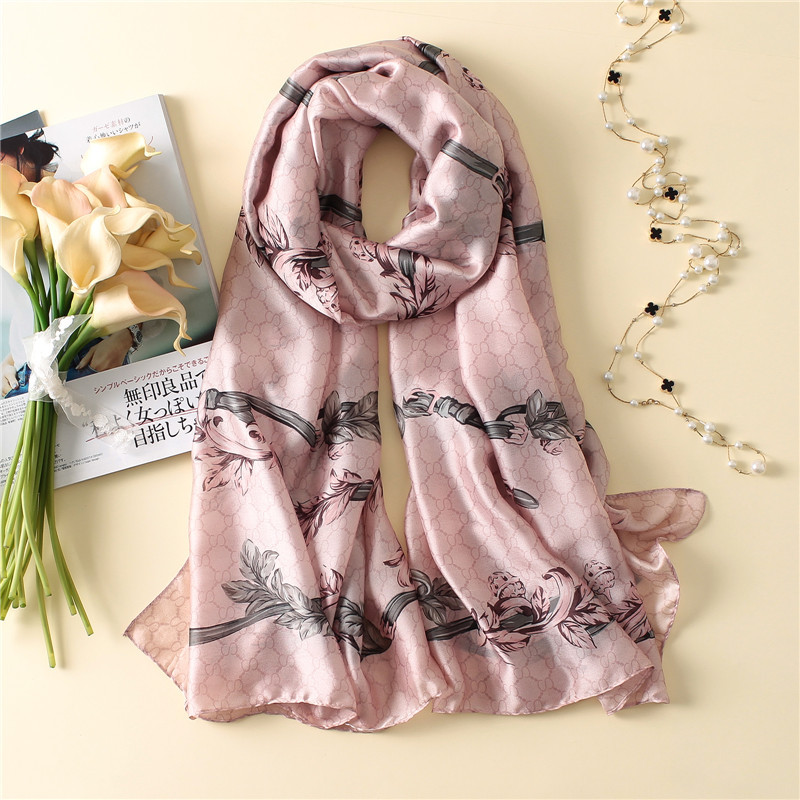 Imitation silk printing sunscreen silk scarf decorative shawl