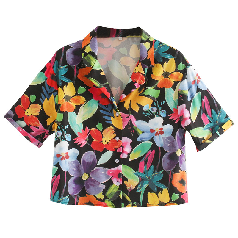 Ladies short floral shirt