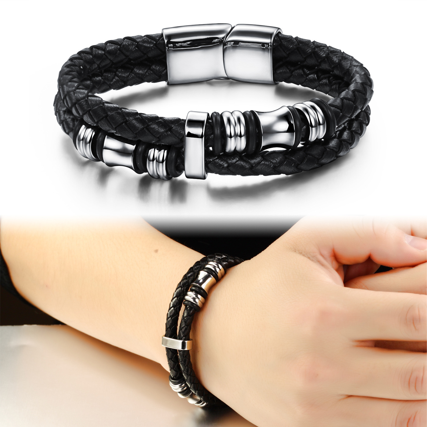 Men's leather bracelet