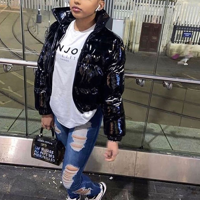 Half-length solid color long-sleeved women's jacket