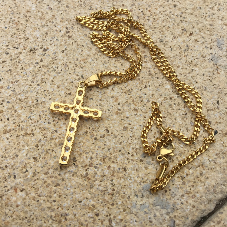 Hip-hop Rap Style Super Flash Zircon Cross