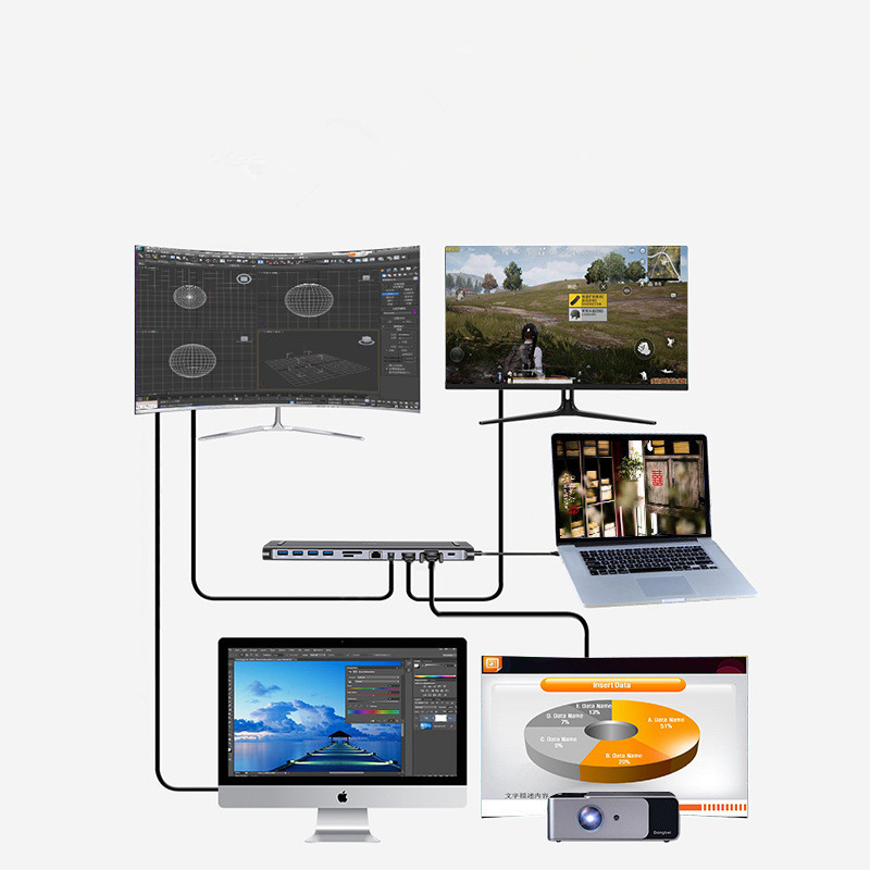 Type-C Hub Dock 12 In 1 Usb-c HD Extended Hub - Image 3