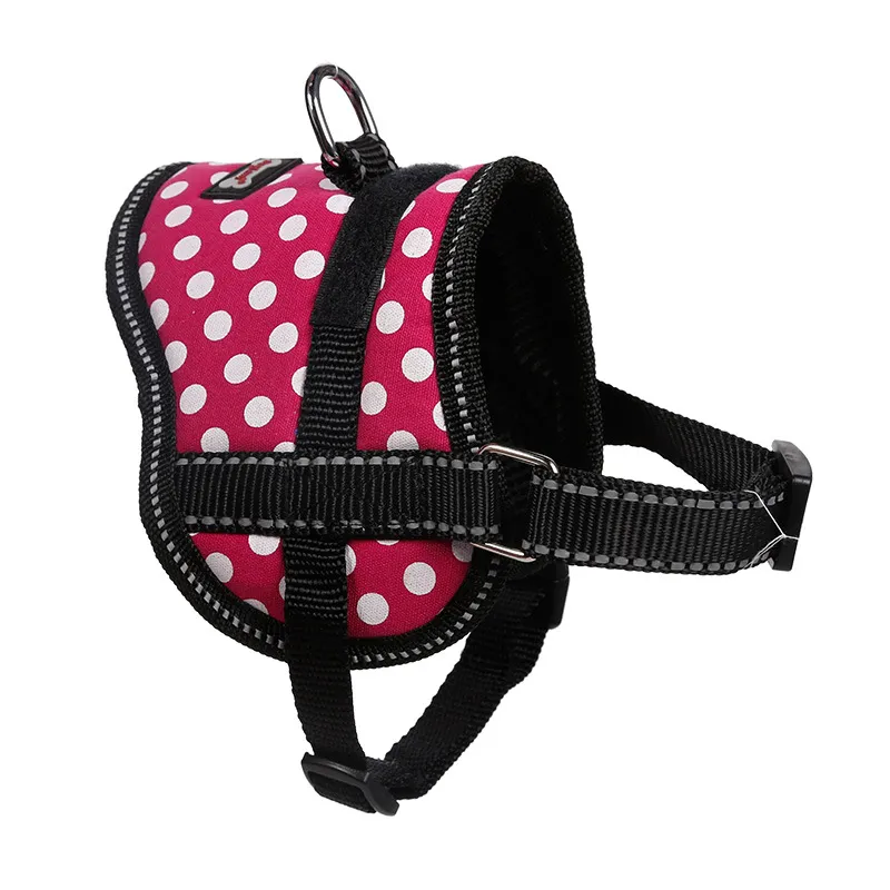 Reflective seat belt slogan dog chest back cover traction rope - Rose Red