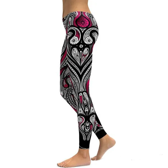 Imprimer Pantalon De Yoga Femmes Fitness Pink Darkness - Shop at LoveMi