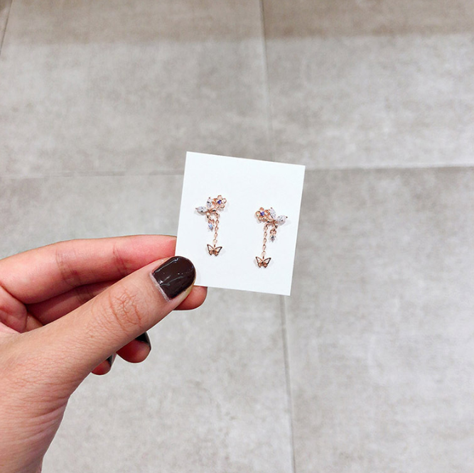 Pink Butterfly Earrings