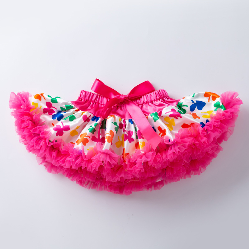 European and American girls net yarn princess skirt in Rose Red