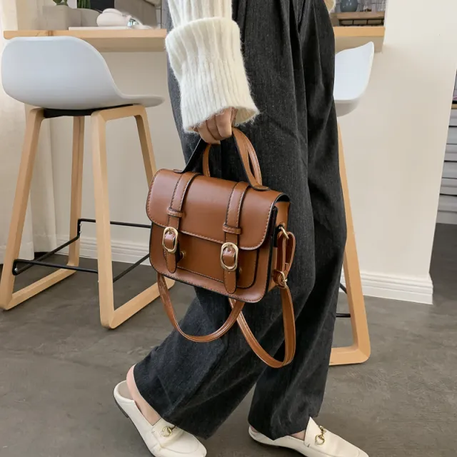 The vintage postman bag is a Japanese student's one shoulder bag Brown - Shop at LoveMi