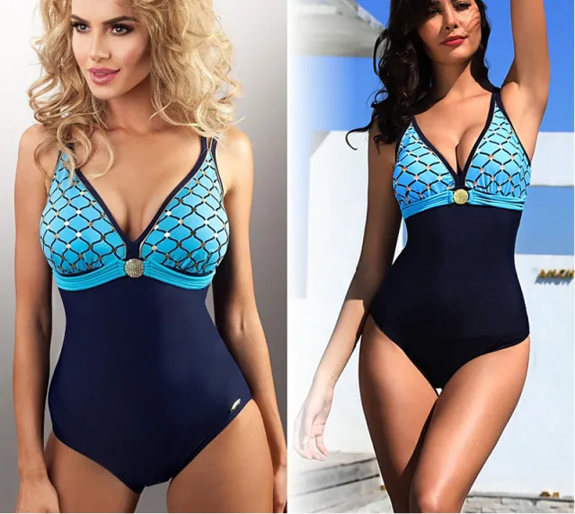 Plus size one piece swimsuit Blue - Shop at LoveMi
