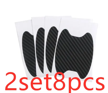 4pcs Set Of Door Stickers Carbon Fiber Scratch-resistant Car Handle Stickers – image 4