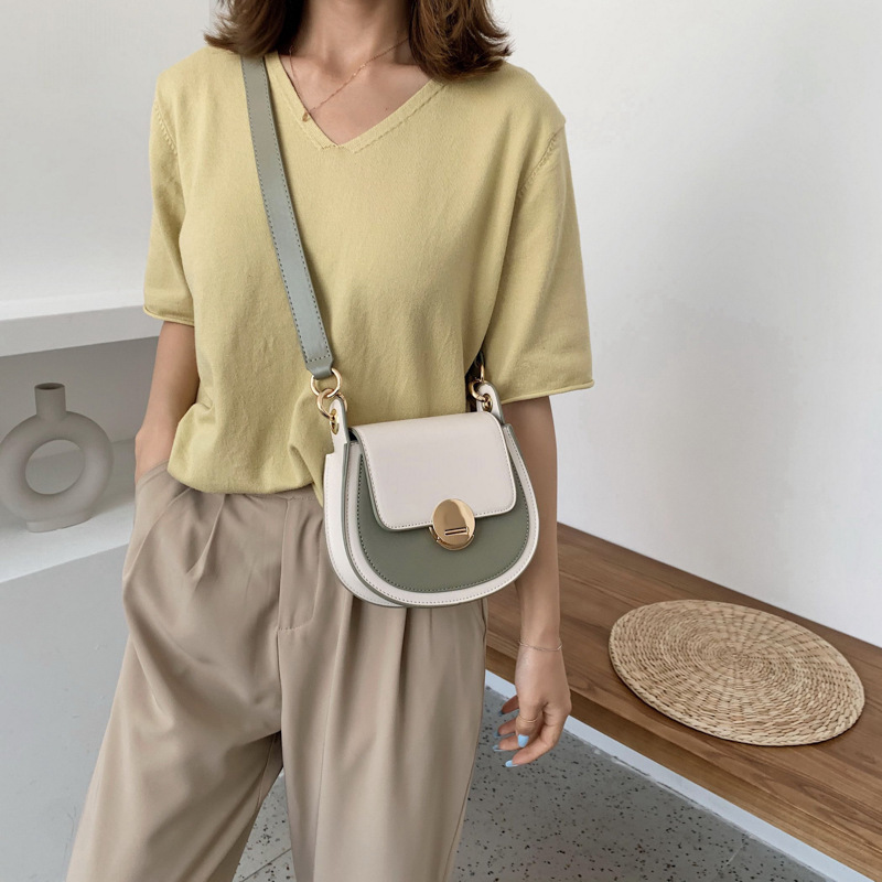 Women's popular new trendy messenger bag hit color fashion shoulder bag