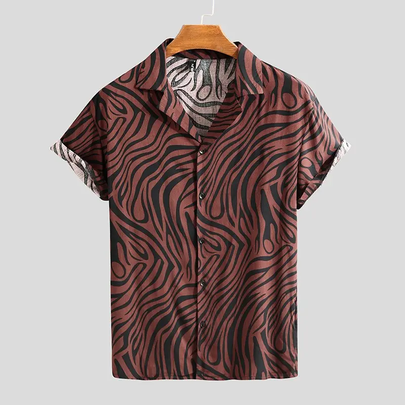 Fit Men Shirts for New Camisa Collar Business Short
