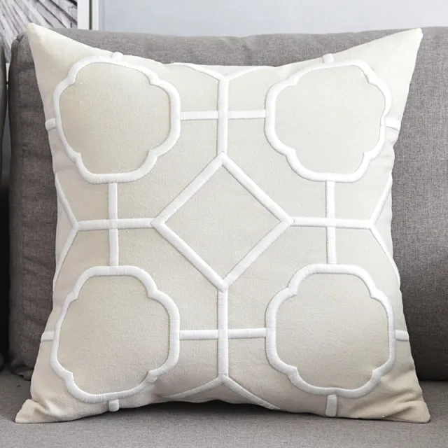 Cotton and linen geometric embroidered sofa pillowcase 5Style - Shop at LoveMi