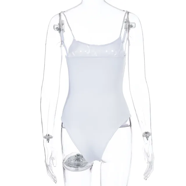 Autumn and winter new diamond chain sling sexy backless one piece White - Shop at LoveMi