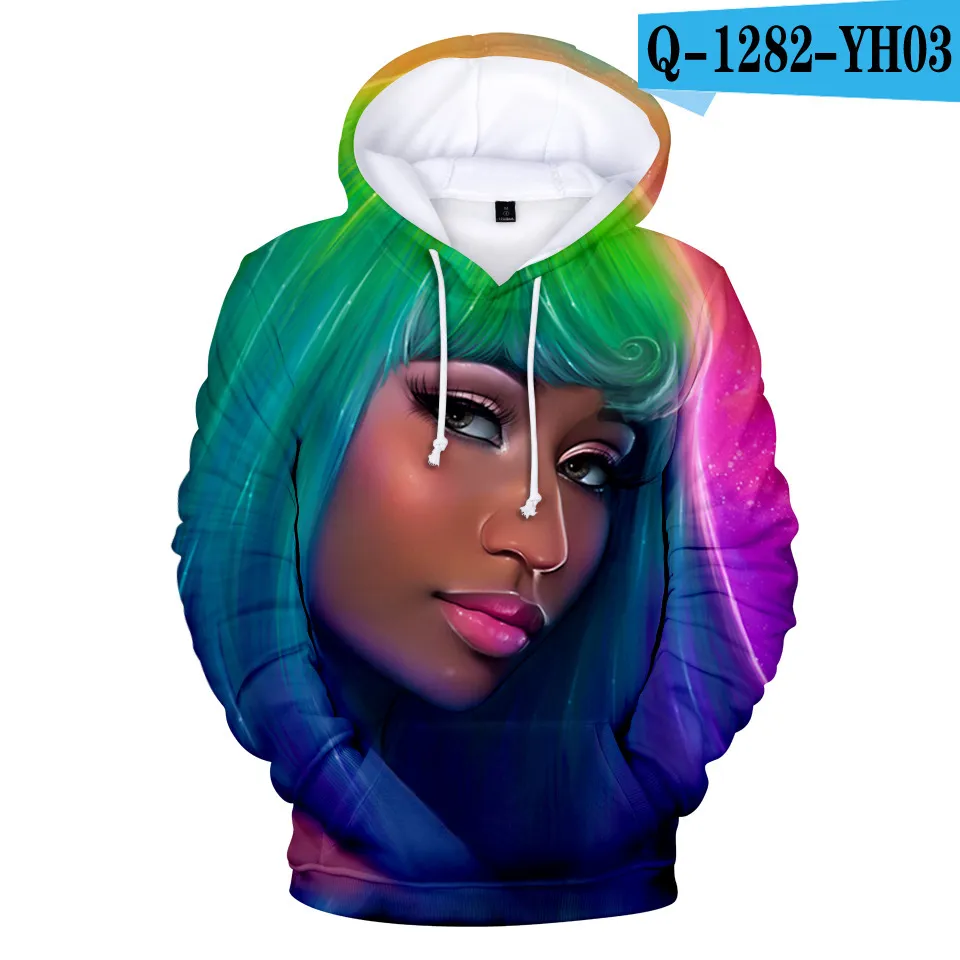 Digital Printed 3D Hooded Long Sleeve Sweatshirt - B-Xl