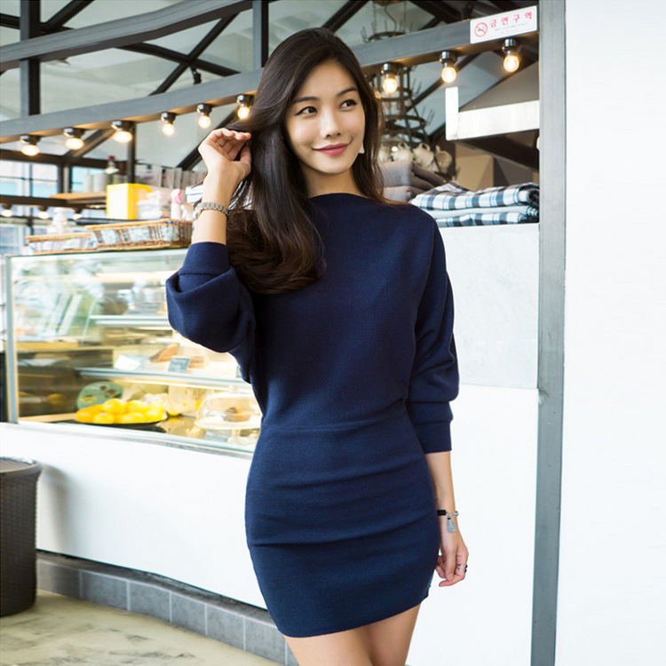 Long-Sleeved Knit Midaxi Dress, picture 5 of 5