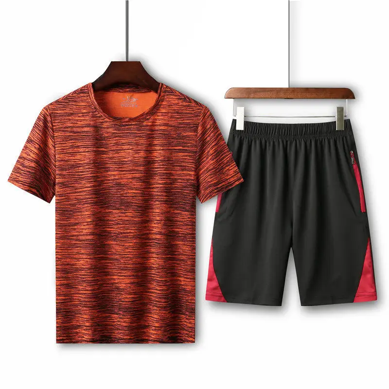 Men Summer Fitness Suit Sport Tshirt Shorts Running Man
