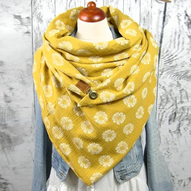 Warm button turban scarf Yellow - Shop at LoveMi