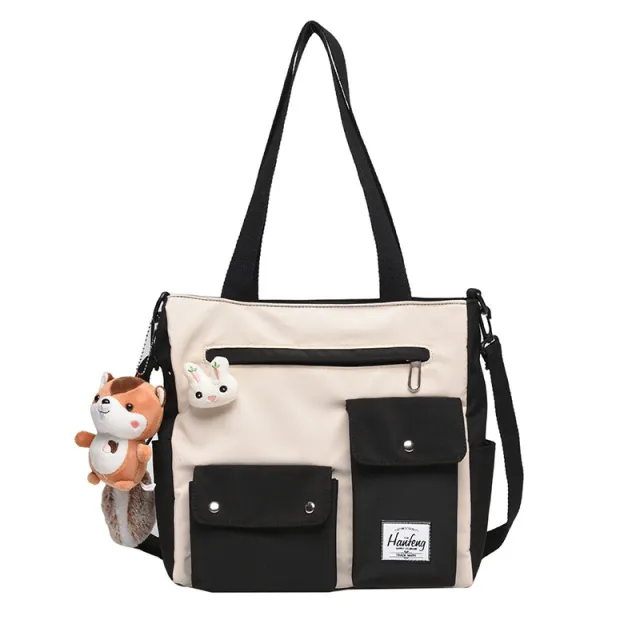 Ladies shoulder canvas bag Black - Shop at LoveMi