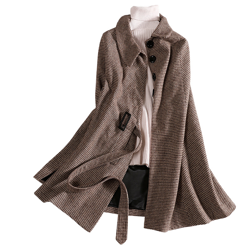 Shawl cloak woolen coat