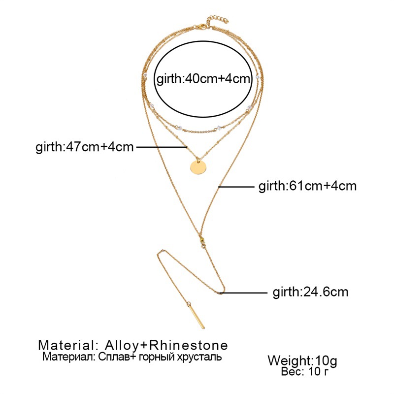 Glass crystal beads copper rod necklace