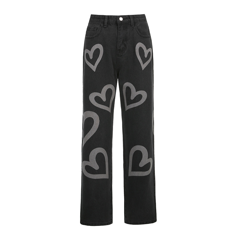 Love graffiti high-rise straight-leg jeans